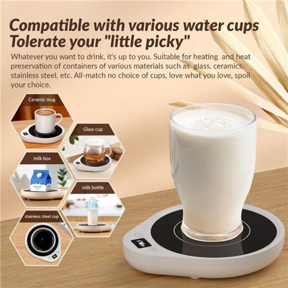 Mug Warmer, Upgrade Coffee Warmer & Cup Warmer for Desk with 3 Temperature - Picture 5 of 7